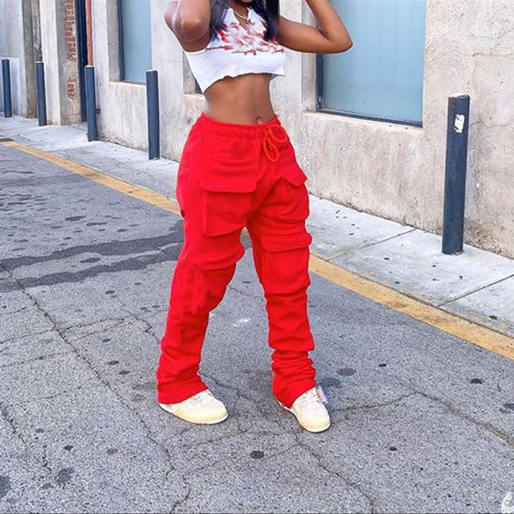 Multi Pocket Stacked Joggers🩸 - Picture 7 of 8
